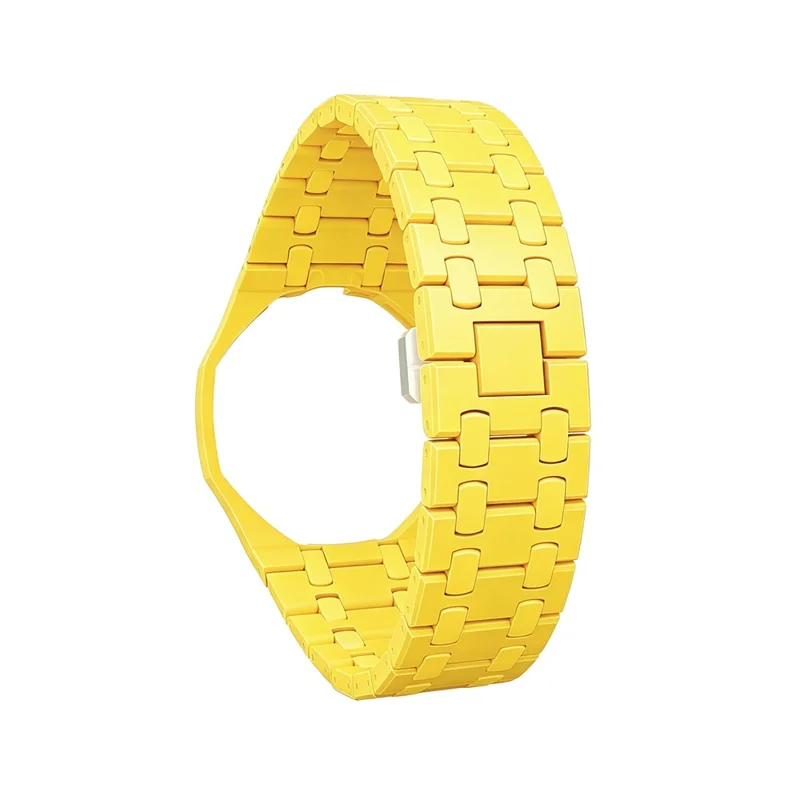 For Swatch Royal Pop Ceramic Strap Solid Color Watch Band Replacement with Integrated Watch Case - Yellow / 3 O'clock Direction