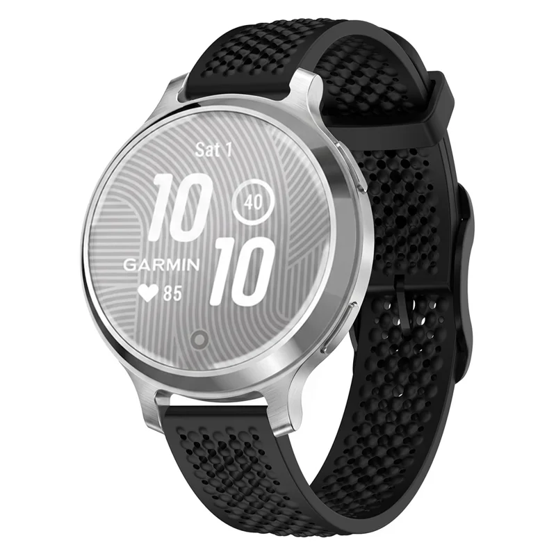For Garmin Lily 2 Hollow Silicone Strap 14mm Breathable Watch Band Replacement - Black