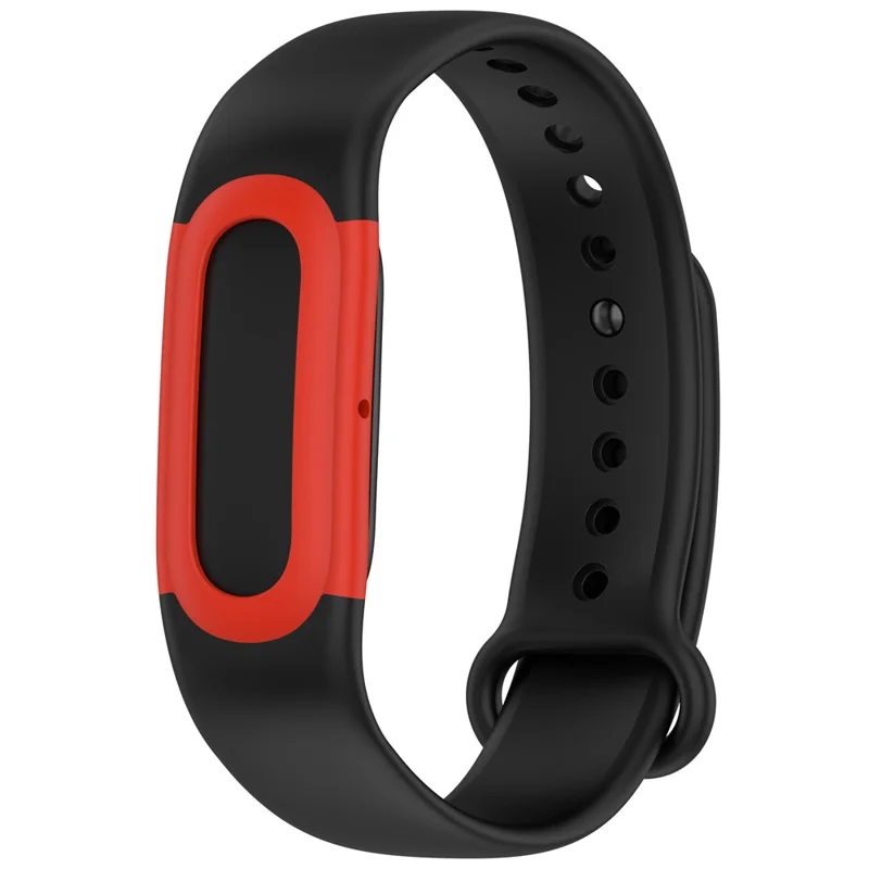Für Google Fitbit Air Silikon-Sportarmband mit Gehäuse und Schnallenverschluss – Verstellbares Ersatzarmband - Schwarz / Rot