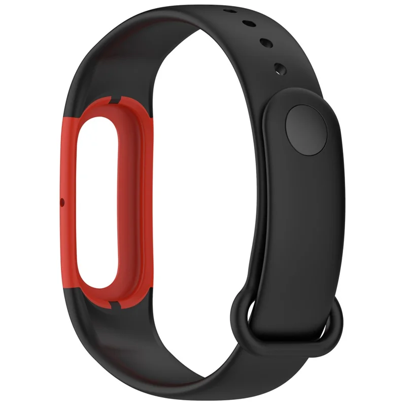 Für Google Fitbit Air Silikon-Sportarmband mit Gehäuse und Schnallenverschluss – Verstellbares Ersatzarmband - Schwarz / Rot