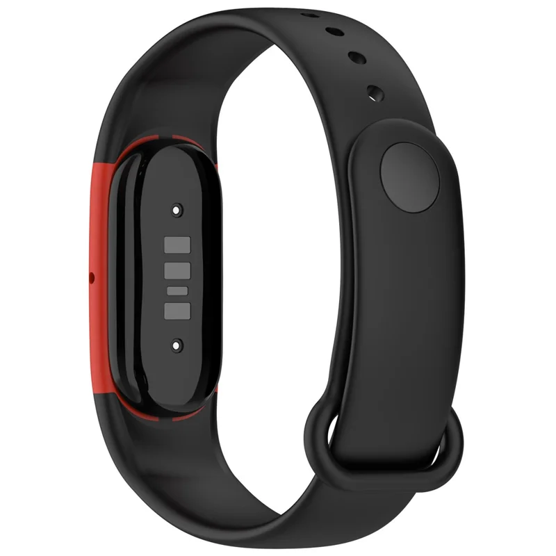 Für Google Fitbit Air Silikon-Sportarmband mit Gehäuse und Schnallenverschluss – Verstellbares Ersatzarmband - Schwarz / Rot