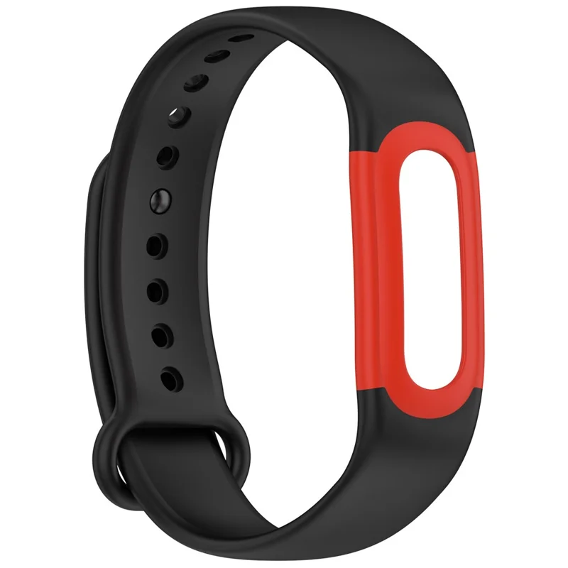 Für Google Fitbit Air Silikon-Sportarmband mit Gehäuse und Schnallenverschluss – Verstellbares Ersatzarmband - Schwarz / Rot