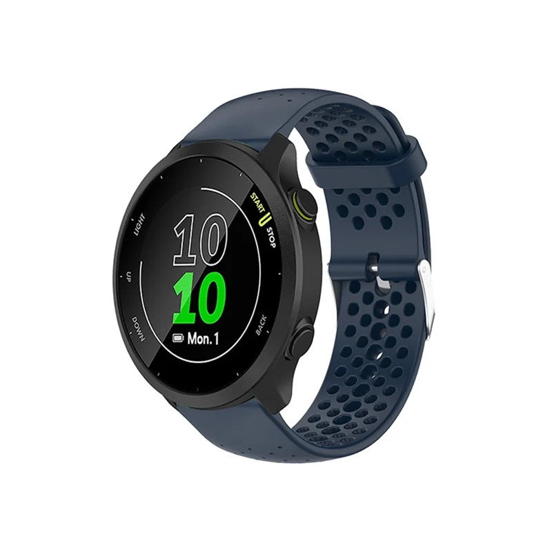 Breathable Smart Watch Strap Replacement Silicone Wrist Band for Garmin Forerunner 158/55 - Dark Blue