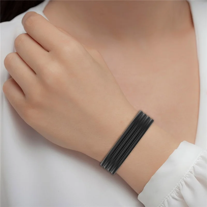 Bracelet en silicone pour Google Fitbit Air, boucle en forme de 8, bandes verticales, remplacement de bracelet - Orange