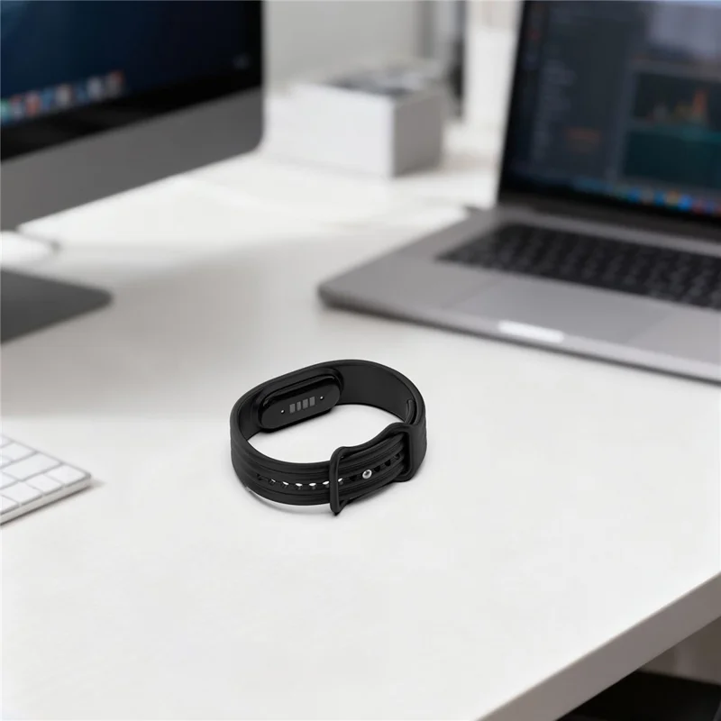 Bracelet en silicone pour Google Fitbit Air, boucle en forme de 8, bandes verticales, remplacement de bracelet - Orange