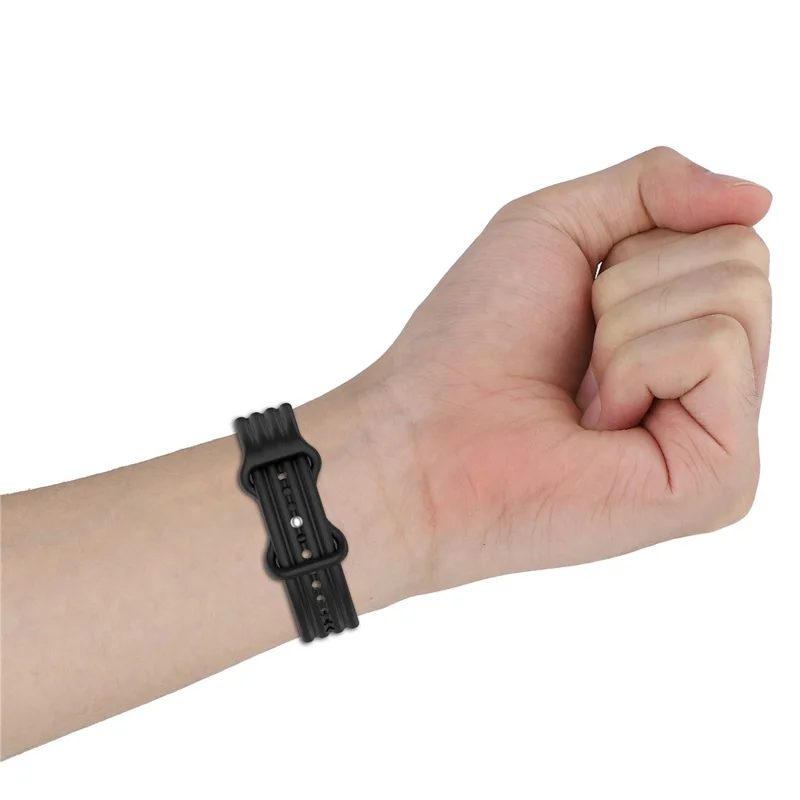 Bracelet en silicone pour Google Fitbit Air, boucle en forme de 8, bandes verticales, remplacement de bracelet - Orange