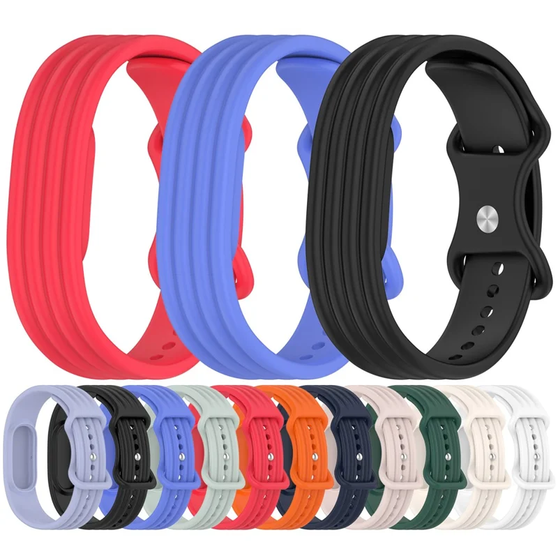 Bracelet en silicone pour Google Fitbit Air, boucle en forme de 8, bandes verticales, remplacement de bracelet - Orange