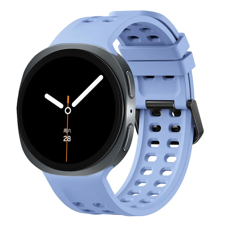 Bracelet en silicone pour Samsung Galaxy Watch9 40 mm / 44 mm / Watch8 40 mm / 44 mm / Watch8 Classic 46 mm Bracelet sport à double boucle - Saphir