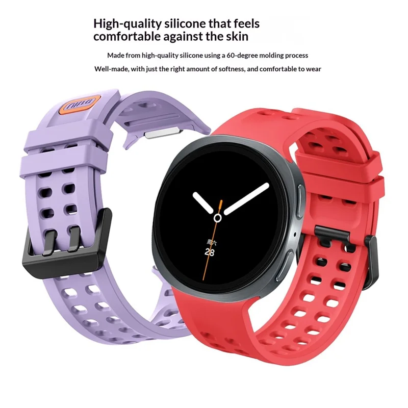 Bracelet en silicone pour Samsung Galaxy Watch9 40 mm / 44 mm / Watch8 40 mm / 44 mm / Watch8 Classic 46 mm Bracelet sport à double boucle - Saphir