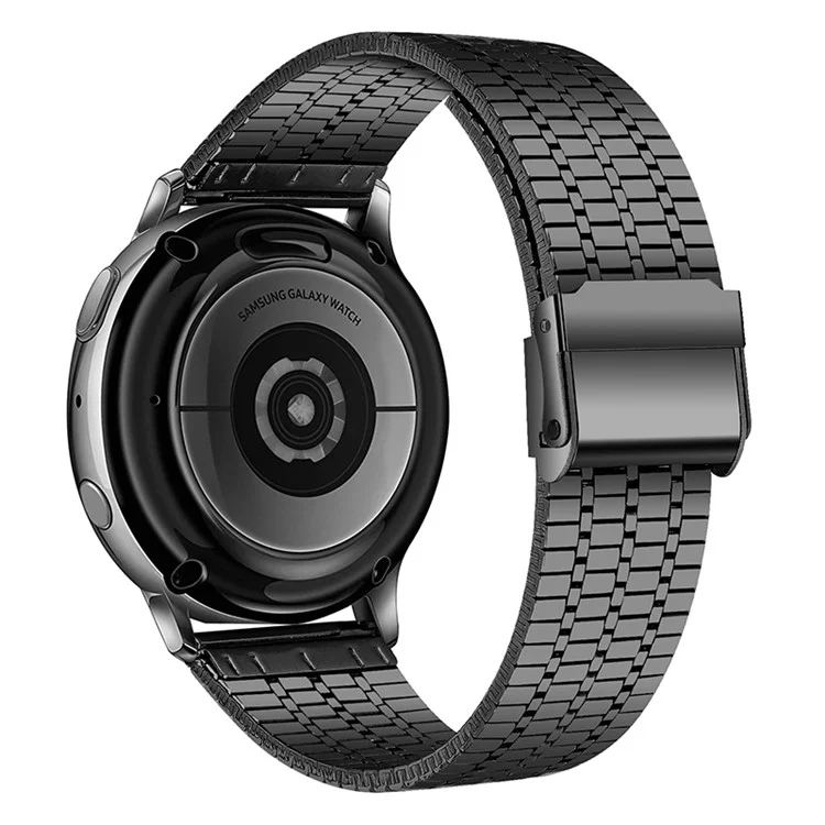 Sieben Perlen Edelstahl Dual Buckle Design Uhrenarmband Handgelenkband Für Samsung Galaxy Watch 42mm / Watch3 41mm - Schwarz