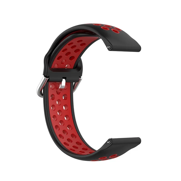 20mm Silicone Sports Watchband Wrist Strap for Samsung Galaxy Watch6 40mm 44mm / Watch6 Classic 43mm 47mm / Watch 5 40mm 44mm / 5 Pro 45mm / Watch4 40mm 44mm - Black / Red