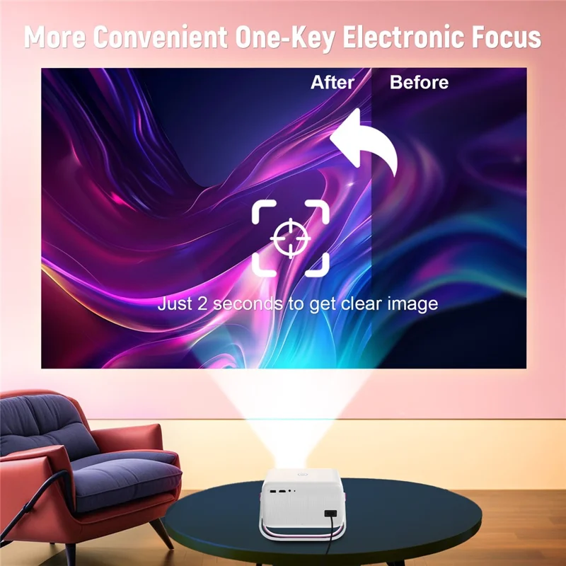 TP350 ASOP 1080P Smart Projector Android 11 Auto Focus WiFi 6 BT5.2 for Home Theater - US Plug