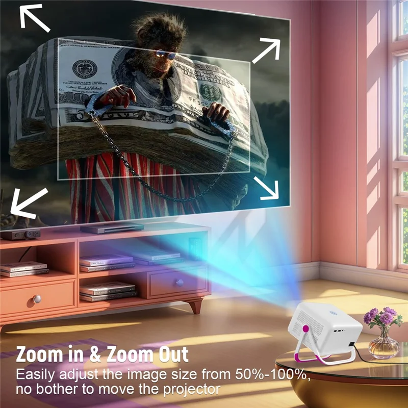 TP350 ASOP 1080P Smart Projector Android 11 Auto Focus WiFi 6 BT5.2 for Home Theater - US Plug