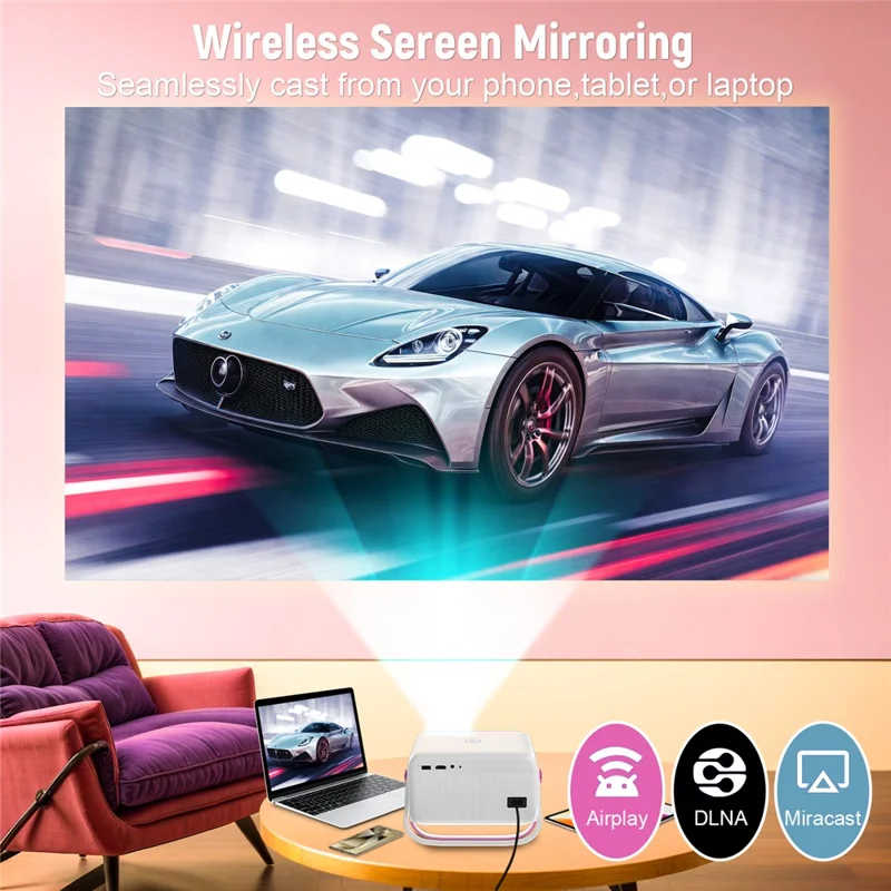 TP350 ASOP 1080P Smart Projector Android 11 Auto Focus WiFi 6 BT5.2 for Home Theater - US Plug