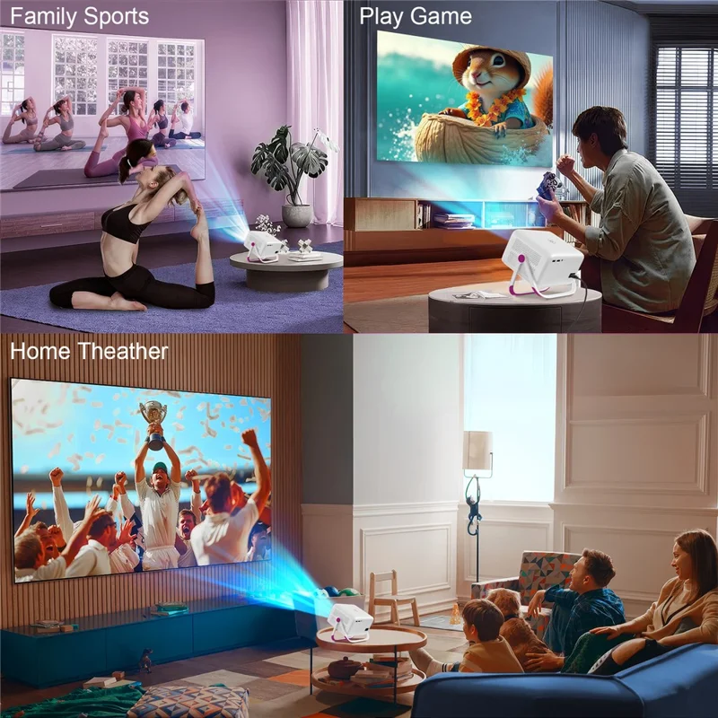 TP350 ASOP 1080P Smart Projector Android 11 Auto Focus WiFi 6 BT5.2 for Home Theater - US Plug