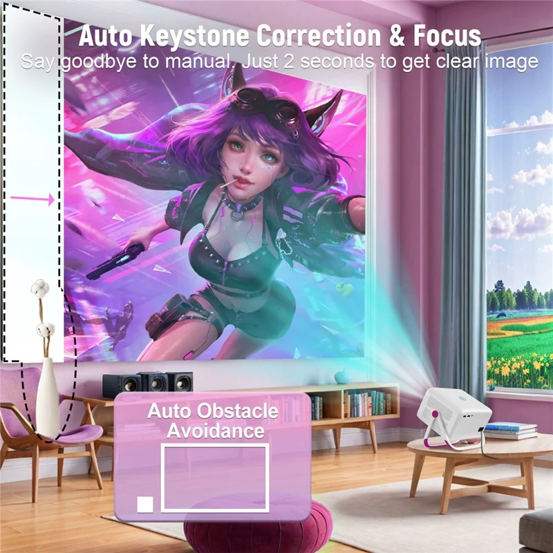 TP350 ASOP 1080P Smart Projector Android 11 Auto Focus WiFi 6 BT5.2 for Home Theater - US Plug