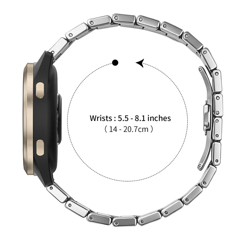 For Garmin Forerunner 265S Strap 18mm One-bead Stainless Steel Watch Band with Butterfly Buckle - Silver