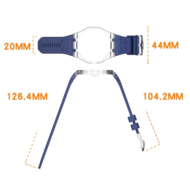Correa de silicona For Swatch Royal Pop con corona a las 3 y carcasa transparente de policarbonato - Blanco