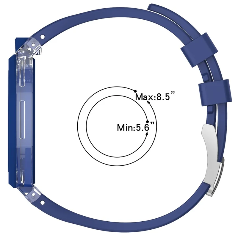 Correa de silicona For Swatch Royal Pop con corona a las 12 y carcasa transparente de policarbonato - Azul oscuro