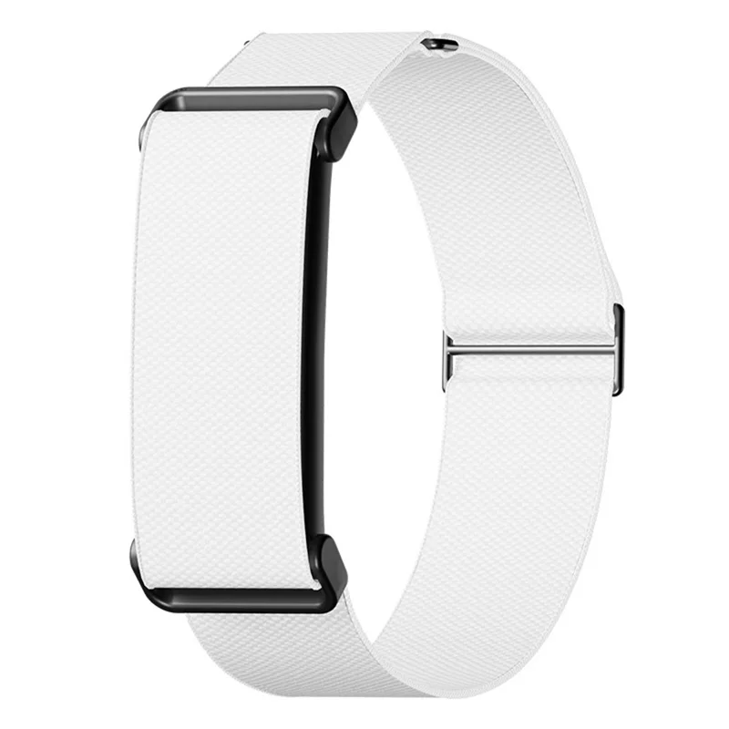 For Google Fitbit Air Fitness Tracker Band Buckle Design Elastic Woven Strap Adjustable Wristband - White