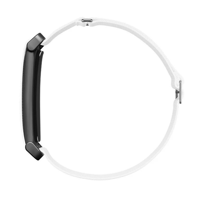 For Google Fitbit Air Fitness Tracker Band Buckle Design Elastic Woven Strap Adjustable Wristband - White