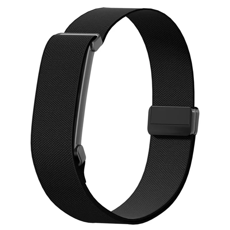 Bracelet sport élastique en nylon avec cadre métallique et fermoir magnétique pour Google Fitbit Air - Noir