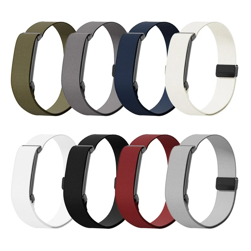 Bracelet sport élastique en nylon avec cadre métallique et fermoir magnétique pour Google Fitbit Air - Noir