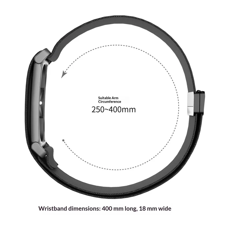 Bracelet sport élastique en nylon avec cadre métallique et fermoir magnétique pour Google Fitbit Air - Noir