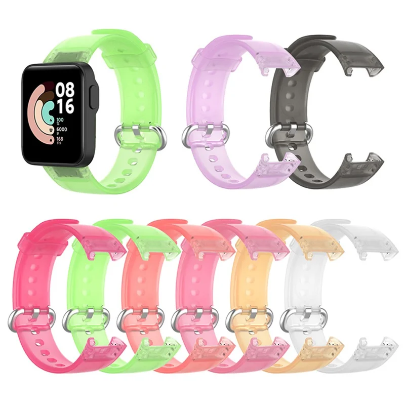 Transparent TPU Smart Watch Band Replacement Wrist Strap for Xiaomi Redmi Watch / Mi Watch Lite - Transparent Orange