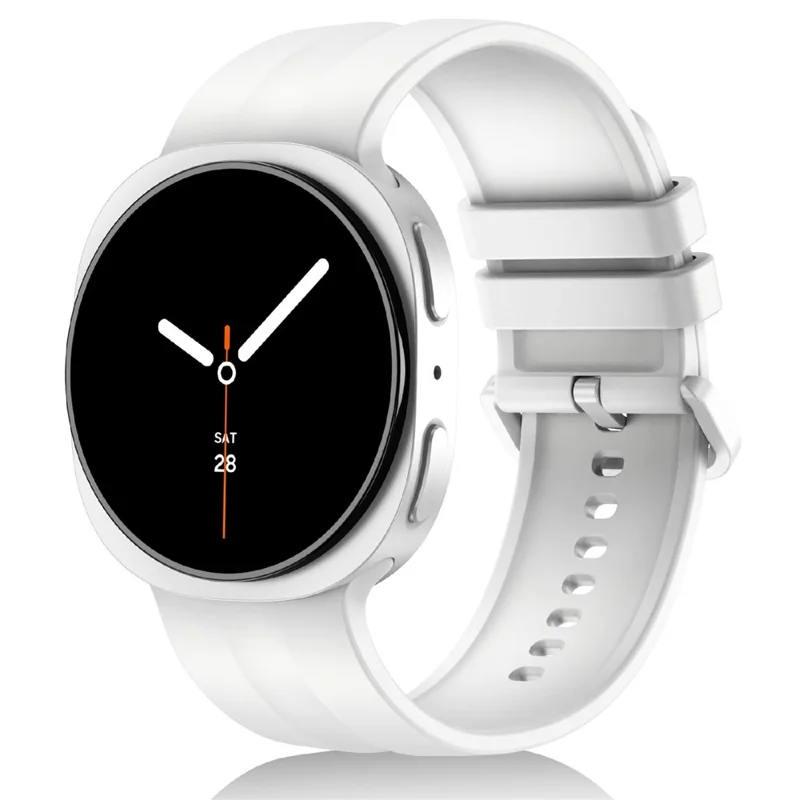 Silicone Strap for Samsung Galaxy Watch9 40mm / 44mm / Watch8 40mm / 44mm Quick Release Replacement Band - White S