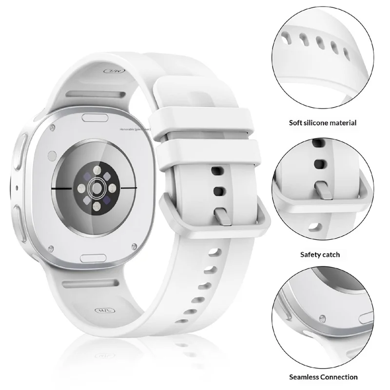 Silicone Strap for Samsung Galaxy Watch9 40mm / 44mm / Watch8 40mm / 44mm Quick Release Replacement Band - White S