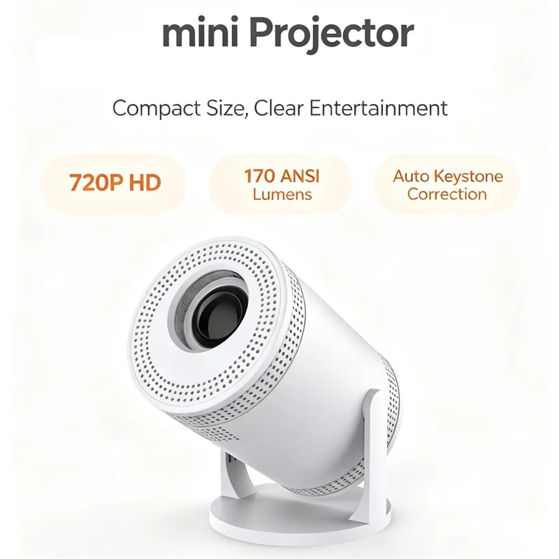 IMC300 1+8GB Портативный мини-проектор 720P HD 170 ANSI WiFi6 Android 14 Домашний кинотеатр - ЕС вилка