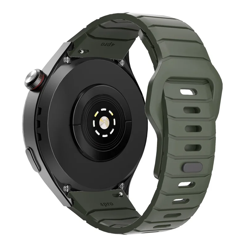 For Huawei Watch 4 Pro Adjustable Strap Armor Reverse T-Buckle Silicone Watch Band - Green