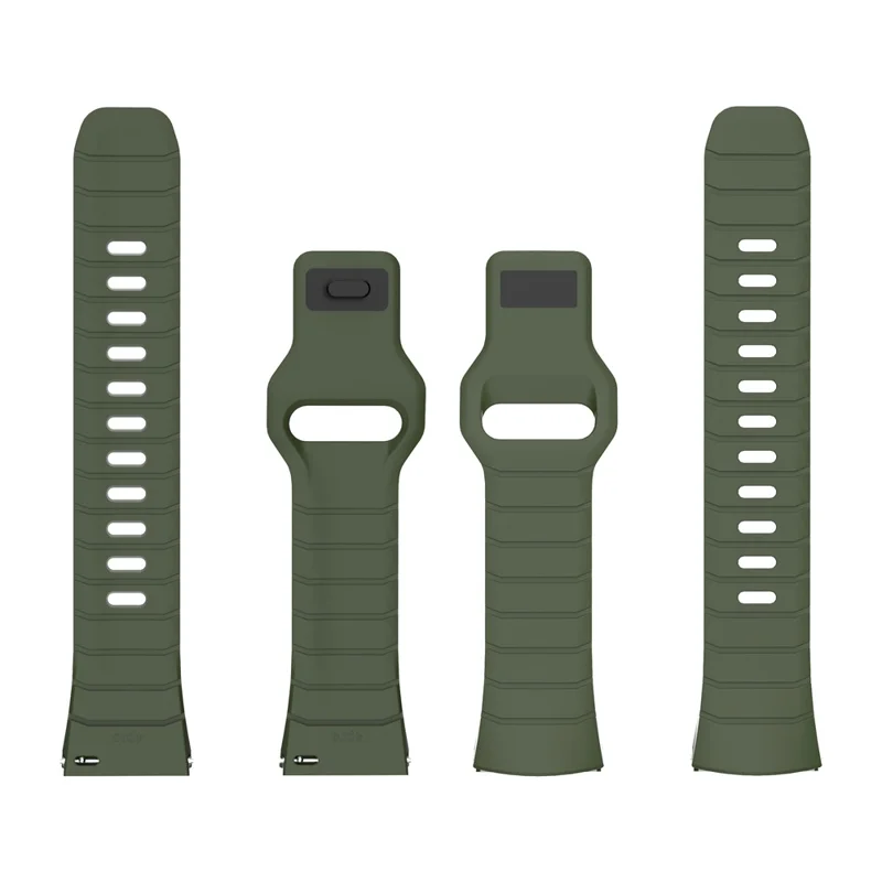 For Huawei Watch 4 Pro Adjustable Strap Armor Reverse T-Buckle Silicone Watch Band - Green