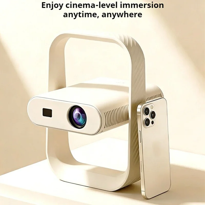 HY370 Tragbarer Mini-Projektor 720P Android 14 230 ANSI WiFi 6 Bluetooth 5.0 Heimkino - US-Stecker