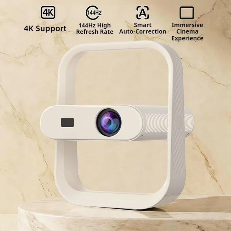 HY370 Tragbarer Mini-Projektor 720P Android 14 230 ANSI WiFi 6 Bluetooth 5.0 Heimkino - US-Stecker