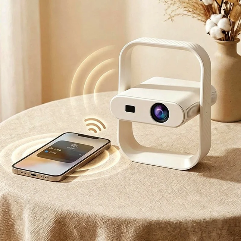 HY370 Tragbarer Mini-Projektor 720P Android 14 230 ANSI WiFi 6 Bluetooth 5.0 Heimkino - US-Stecker
