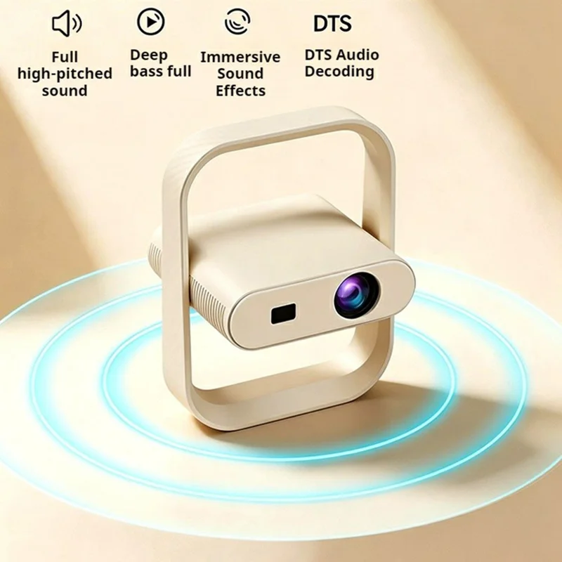 HY370 Tragbarer Mini-Projektor 720P Android 14 230 ANSI WiFi 6 Bluetooth 5.0 Heimkino - US-Stecker
