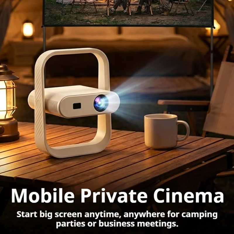HY370 Tragbarer Mini-Projektor 720P Android 14 230 ANSI WiFi 6 Bluetooth 5.0 Heimkino - US-Stecker