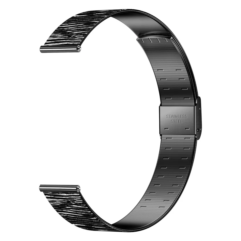 For Huawei Band 11 / 11 Pro Crushed Grain Texture Stainless Steel Replacement Wristband with Magnetic Buckle - Light Ink