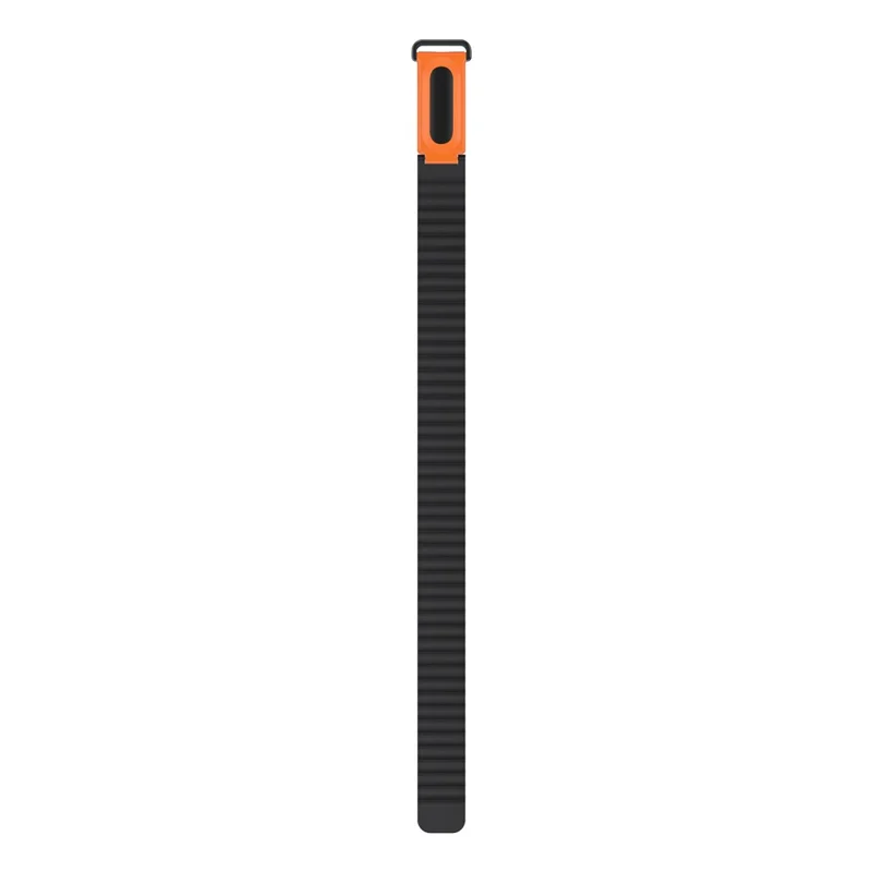 Correa para Google Fitbit Air, textura clásica, silicona + TPU magnética - Negro Naranja + Marco Naranja