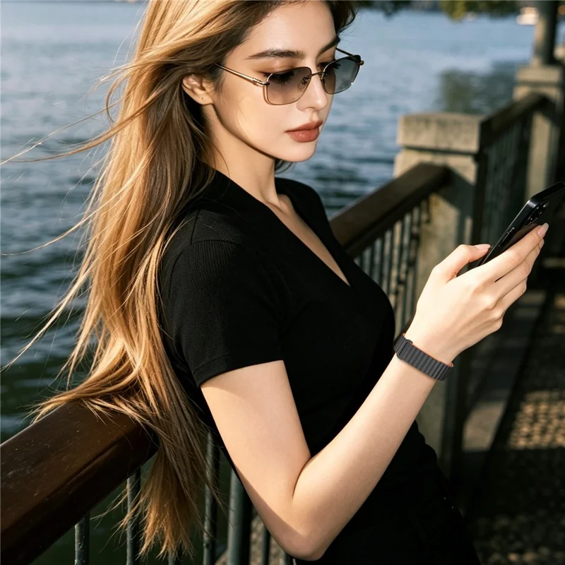 Correa para Google Fitbit Air, textura clásica, silicona + TPU magnética - Negro Naranja + Marco Naranja