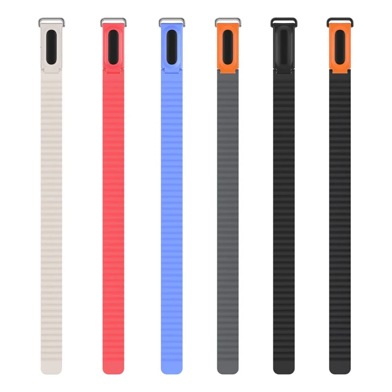 Correa para Google Fitbit Air, textura clásica, silicona + TPU magnética - Negro Naranja + Marco Naranja