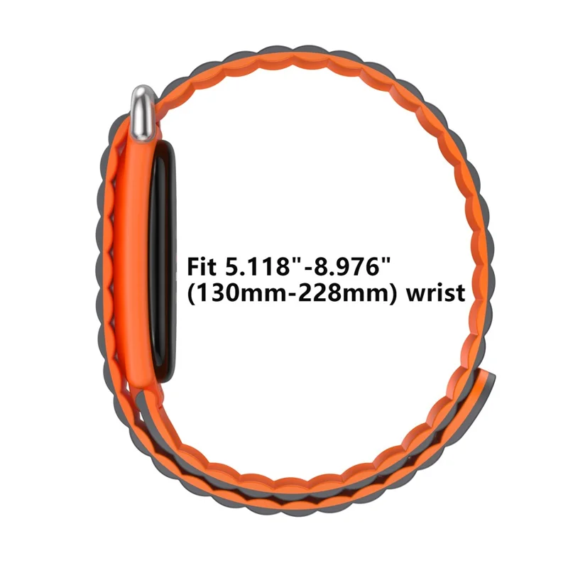 Correa para Google Fitbit Air, textura clásica, silicona + TPU magnética - Negro Naranja + Marco Naranja