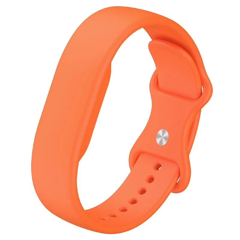 For Google Fitbit Air Strap Figure-8 Buckle Loop Solid Color Silicone Watch Band - Orange