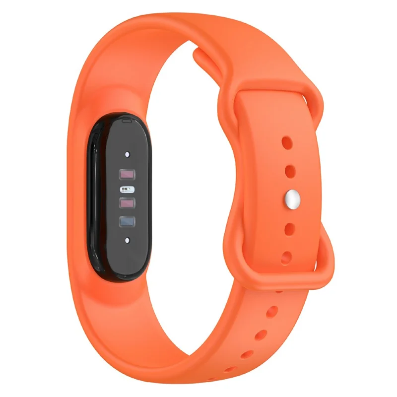 For Google Fitbit Air Strap Figure-8 Buckle Loop Solid Color Silicone Watch Band - Orange