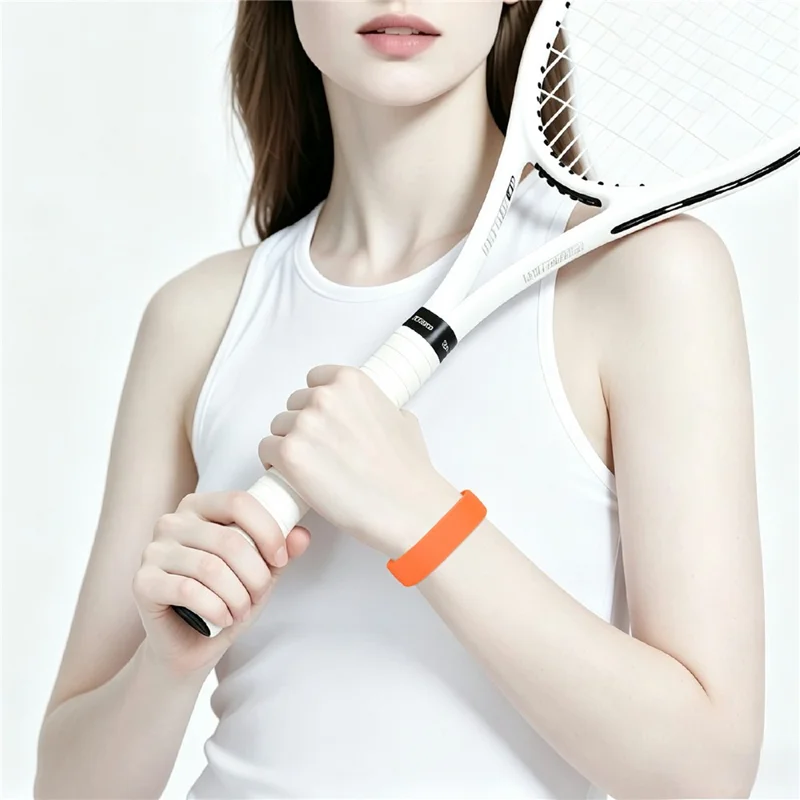 For Google Fitbit Air Strap Figure-8 Buckle Loop Solid Color Silicone Watch Band - Orange