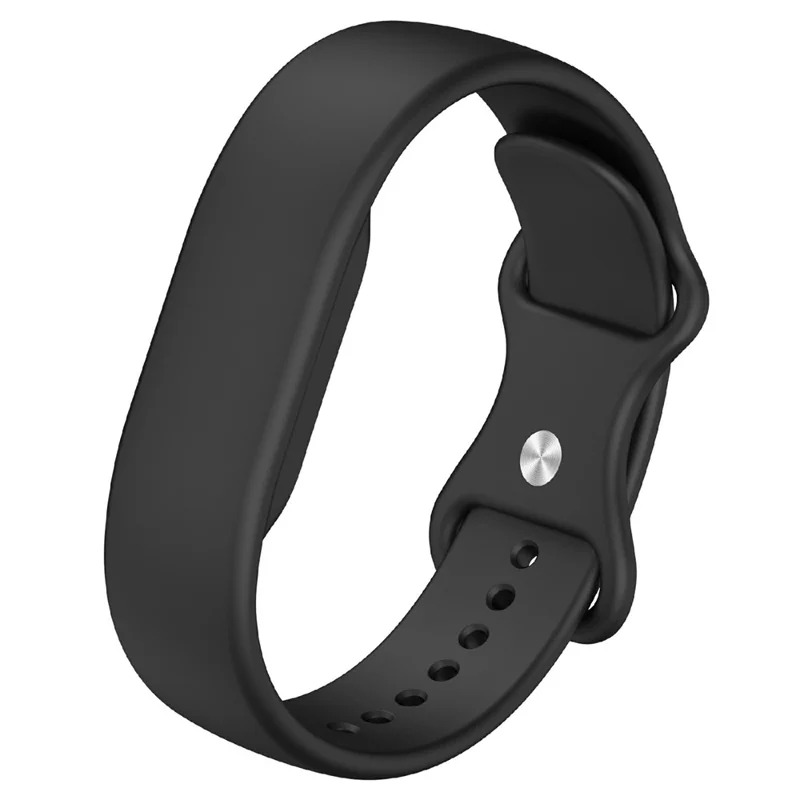 For Google Fitbit Air Strap Figure-8 Buckle Loop Solid Color Silicone Watch Band - Black