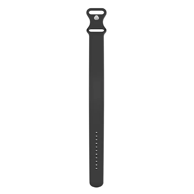 For Google Fitbit Air Strap Figure-8 Buckle Loop Solid Color Silicone Watch Band - Black