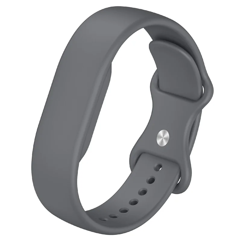 For Google Fitbit Air Strap Figure-8 Buckle Loop Solid Color Silicone Watch Band - Dark Grey